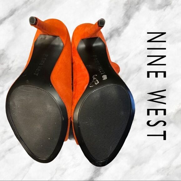 Nine West Delfina Red Leather Gladiator Heels 5.5 - Picture 5 of 5